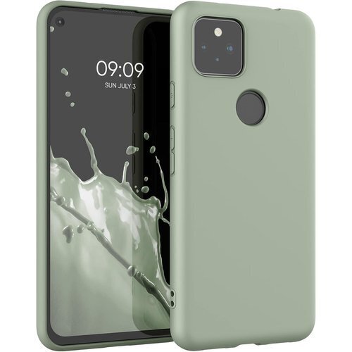 kwmobile スマホケース Google Pixe 滑り止め ソフト TPU シリコン - グリーングレー 46