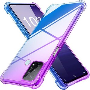 OPPO Reno5 A ケース クリア 薄型 グラデ a 携帯カバー 紫/ブルー MD-JBK-002-03 158