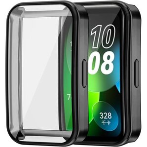 XZSJ ケース 対応 Huawei Band 8 保 高透過率 擦り傷防止 装着簡単 全面保護 ダークブラック 187
