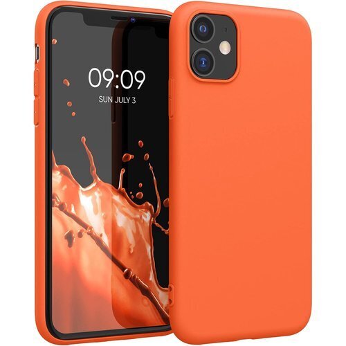 kwmobile スマホケース Apple iPhon 滑り止め ソフト TPU シリコン - ネオンオレンジ 44