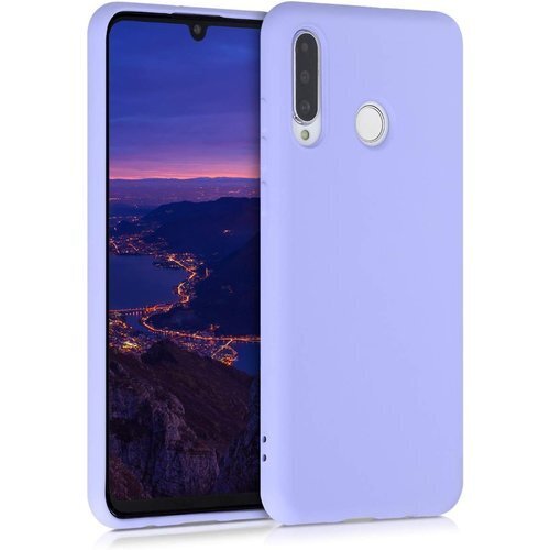 kwmobile スマホケース Huawei P30 TPU シリコン マイクロファイバー パステルラベンダー 59
