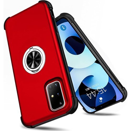 Galaxy A51 5G ケース リング付き 耐衝撃 バー サムスン 携帯ケース 赤 W-YS360-5-02 109