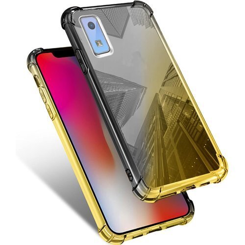 Aquos wish ケース クリア SHG06 耐衝 紋防止 スリム 黒/ゴールド MJJ-1044-55-6 180