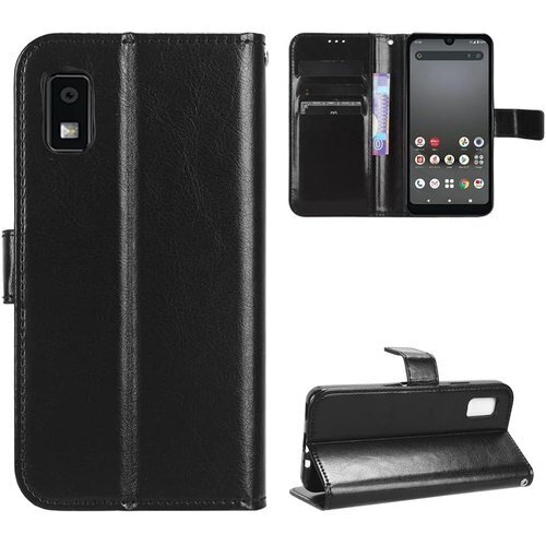 For AQUOS wish3 SH-53D A302 3 SH-53D A302SH 手帳型 ケース ブラック 200