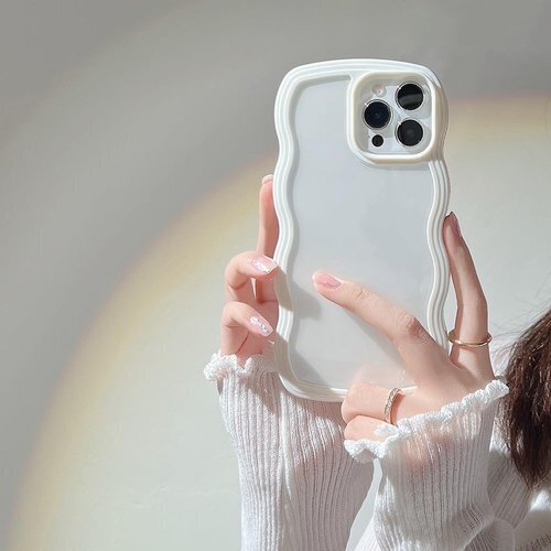 iphone15 ケース 韓国 おしゃれ シンプル 波 帯カバー 携帯ケース 人気iphone ケース ホワイト 217