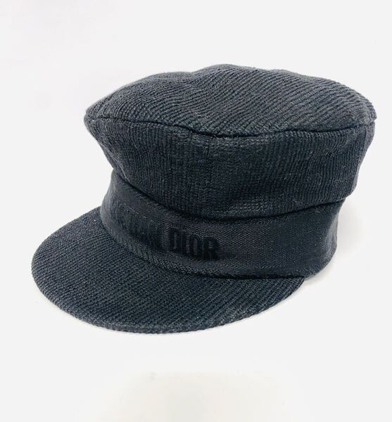 美品 定価12万 Christian Dior クリスチャンディオール キャスケット ロゴキャップ 59サイズ ブラック