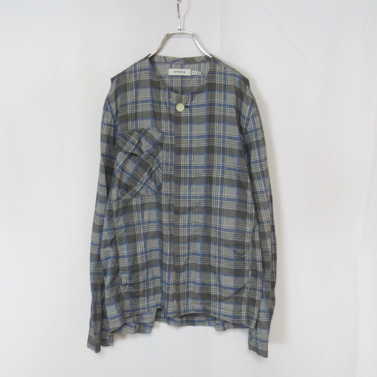 nonnative カジュアルシャツ グレーx白(チェック) 0480524O0083 2025年最新】Yahoo!オークション -nonnative ノーカラーシャツの