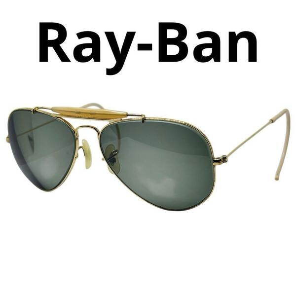 ヴィンテージ レトロ レイバン Ray-Ban ティアドロップ サングラス USA製 ゴールド ブラック 度入り レンズ メガネ 眼鏡
