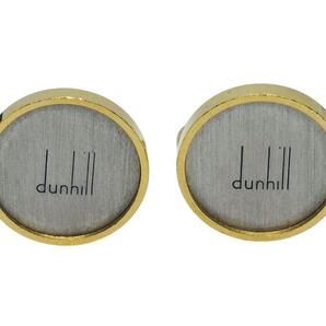 極美品 dunhill ダンヒル カフスボタン ロゴ ゴールド シルバー 円形 カフス