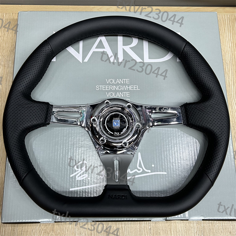 Nardi ナルディ レザーステアリング 希少 Dシェイプ 35パイ