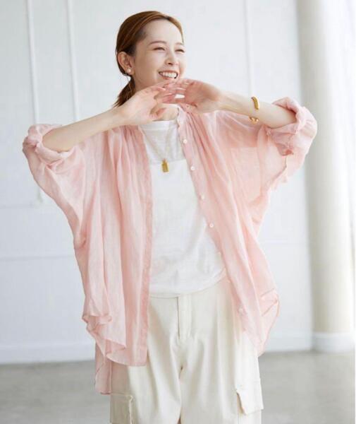 SLOBE IENA ラミーギャザーシャツ リネンブラウス スローブイエナ