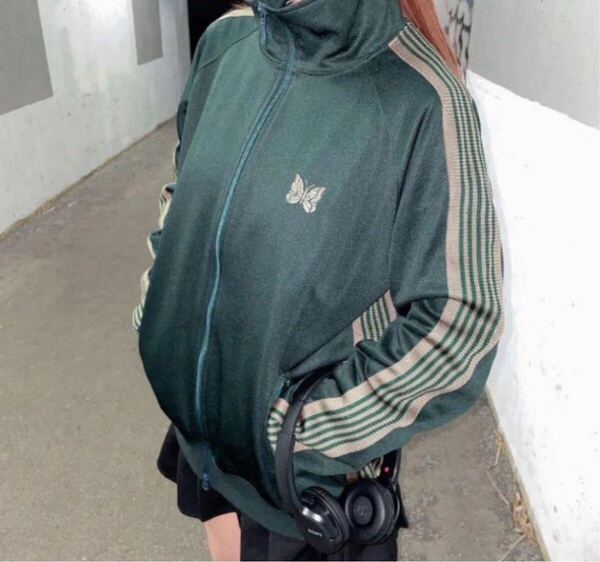 希少 needles 21aw トラックジャケット ダークグリーン L