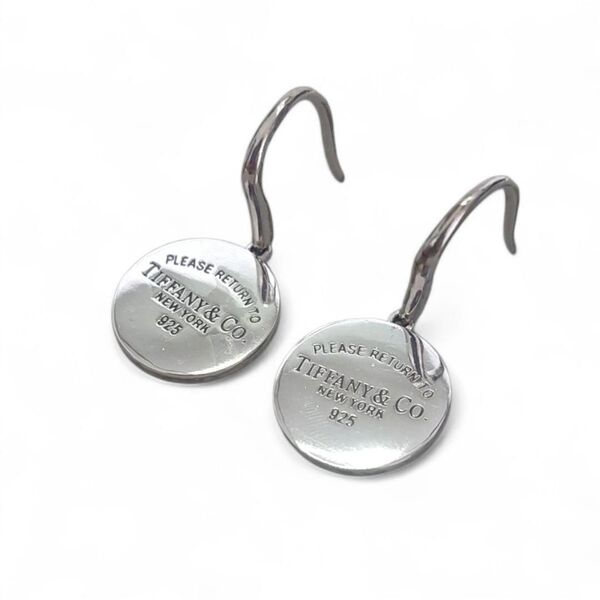 美品 TIFFANY&Co. ティファニー リターン トゥ ラウンド ピアス フック スイング シルバー SV925
