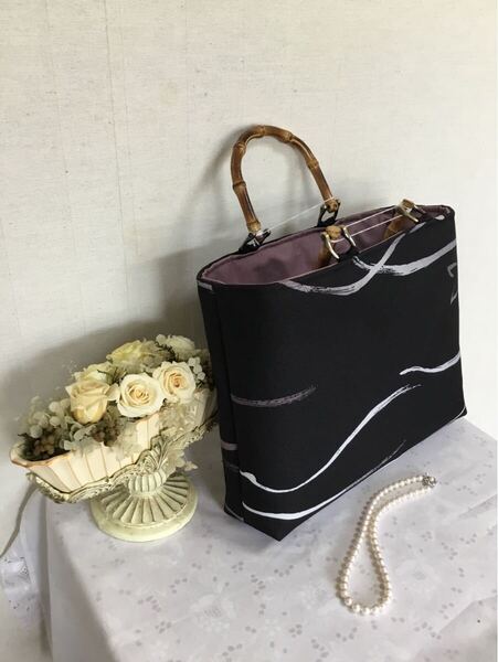 花ぷらら・オリジナル・洋服でも着物でも使える・ハンドメイド・リメイク・着物・カバン・トートバッグ・386
