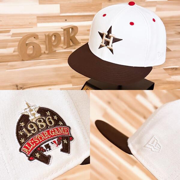 美品/廃番【ニューエラ×アストロズ】ASG1986 パッチ キャップ 白×茶【HFby6PR】メンズ・帽子・春夏・秋冬【5W3Q】