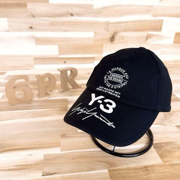レア/廃番【ワイスリー】Y-3 マルチ ロゴ刺繍 キャップ モノトーン 黒×白【HFby6PR】メンズ・帽子・春夏・秋冬【8PG4】