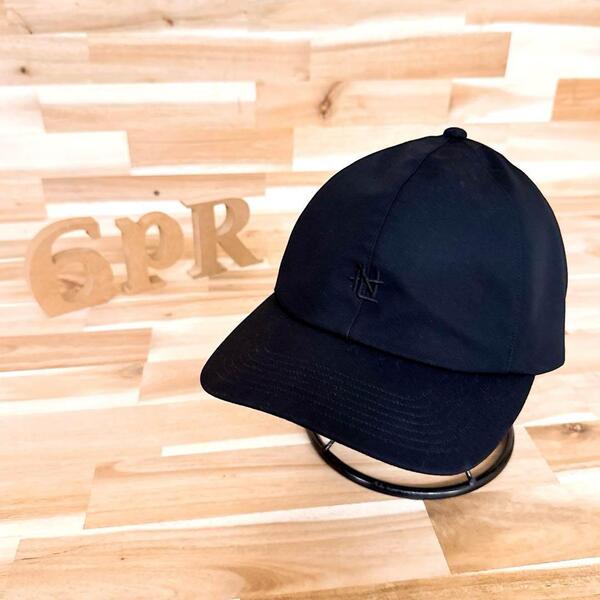 美品【ナナミカ】ゴアテックス ナイロン キャップ 防水 撥水 軽量 黒×紫【HFby6PR】メンズ・帽子・春夏・秋冬【82R1】