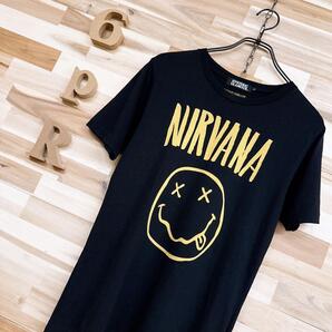 【ヒステリックグラマー×ニルヴァーナ】コラボ スマイル ロゴ 半袖TシャツS 黒【HFby6PR】メンズ・洋服・春夏【8XIB】