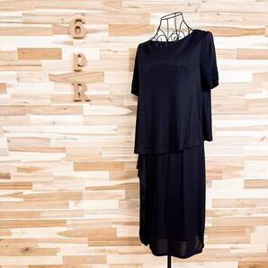 【23区】アシンメトリー フリル ドッキング ワンピース 無地 S 紺ネイビー【HFby6PR】レディース・洋服・春夏・秋冬【5KDA】
