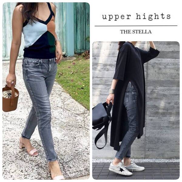 五明祐子さん着用◆新品 upper hights アッパーハイツ THE STELLA ステラ デニム パンツ 希少サイズ21 PLATINUM プラチナム