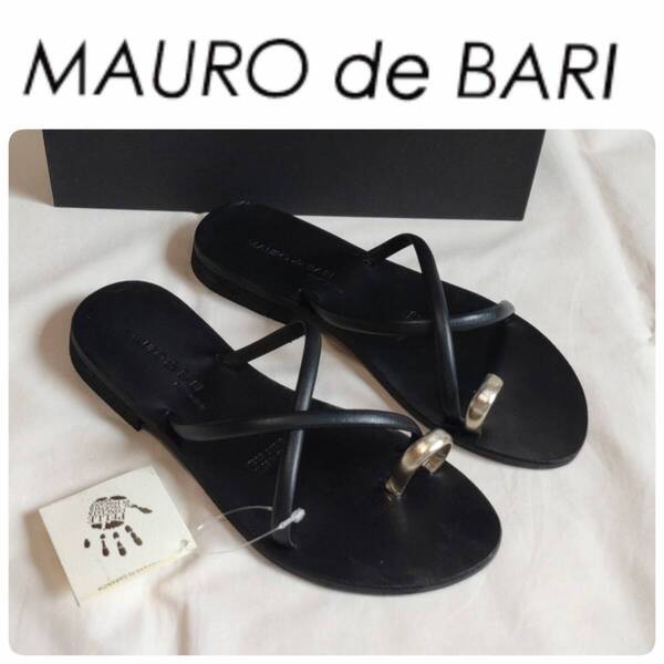 新品 MAURO de BARI マウロデバーリ アンクルストラップ トングサンダル 37/23.5cm 定価20,900円 フラット