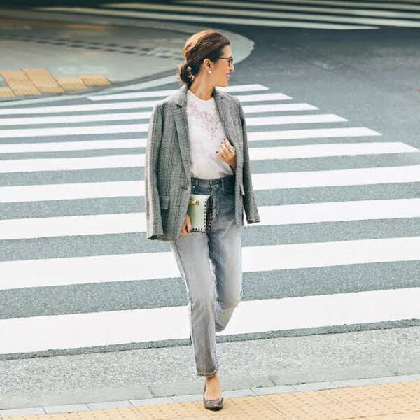 大草直子さん着用◆新品 upper hights アッパーハイツ THE EIGHTY'S エイティーズ シルバー(グレー系) デニム 希少サイズ21