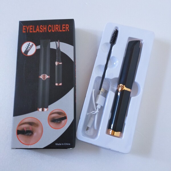 ★EYELASH CURLER USB充電 10秒 まつ毛アイロン 挟むタイプ ホットビューラー