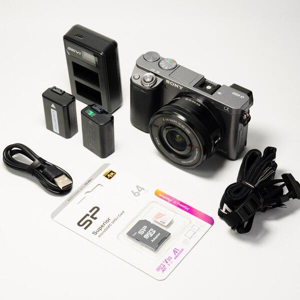 S521回【希少色グレー】SONY α6000 パワーズームキット 制限解除済
