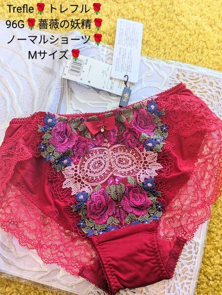 稀少品/Wacoal/ワコール/Trefle/トレフル/96G/96グループ/薔薇の庭園/バラの庭園/ノーマルショーツ/スタンダードショーツ/M/RE/PBF796