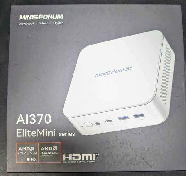 ■送料無料■美品■Minisforum AI370 AMD Ryzen AI 9 HX 370 32GB 1TB SSD LPDDR5x-7500MHz Windows 11 PRO AMD Radeon 890M