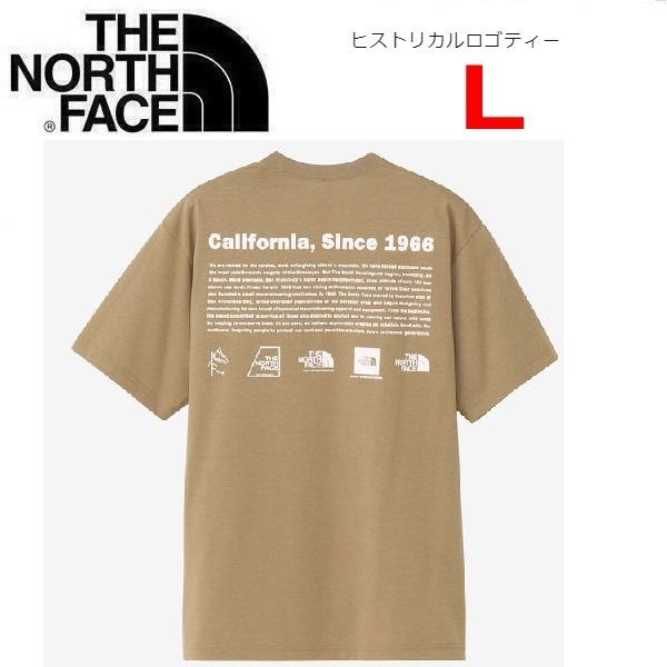 THE NORTH FACE ザノースフェイス ヒストリカルロゴTシャツ カーキ L NT32407 メンズ Tシャツ アウトドア キャンプ
