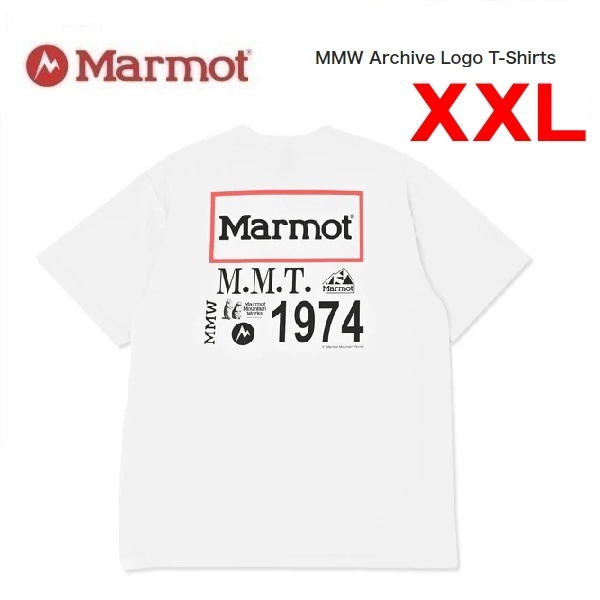 Marmot マーモット MMW アーカイブロゴTシャツ ホワイト XXL MST077 メンズ Tシャツ バックプリント アウトドア