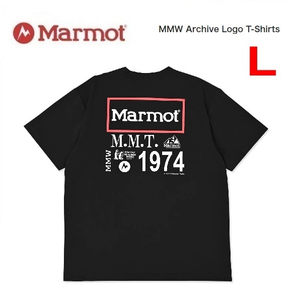 Marmot マーモット MMW アーカイブロゴTシャツ ブラック L MST077 メンズ Tシャツ バックプリント アウトドア