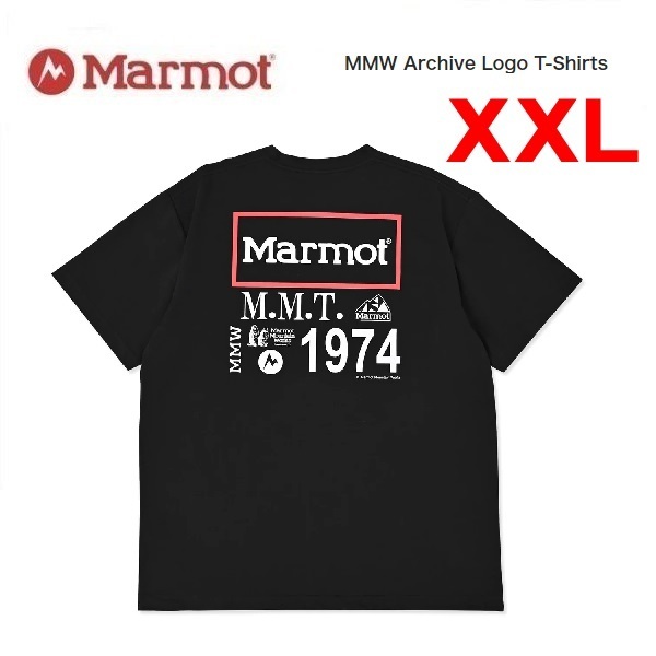Marmot マーモット MMW アーカイブロゴTシャツ ブラック XXL MST077 メンズ Tシャツ バックプリント アウトドア
