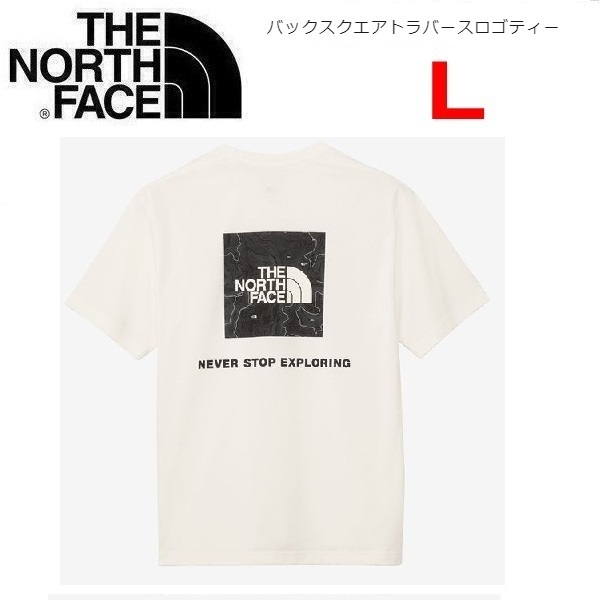 THE NORTH FACE ザノースフェイス バックスクエアトラバースロゴTシャツ ホワイト L NT32543 メンズ Tシャツ アウトドア キャンプ