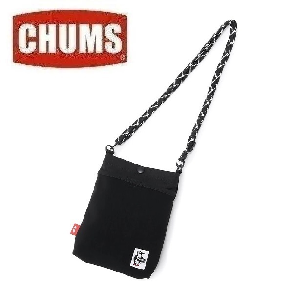 CHUMS チャムス リサイクルメッシュポケットショルダーバッグ ブラック CH60-3965 ショルダーポーチ アウトドア
