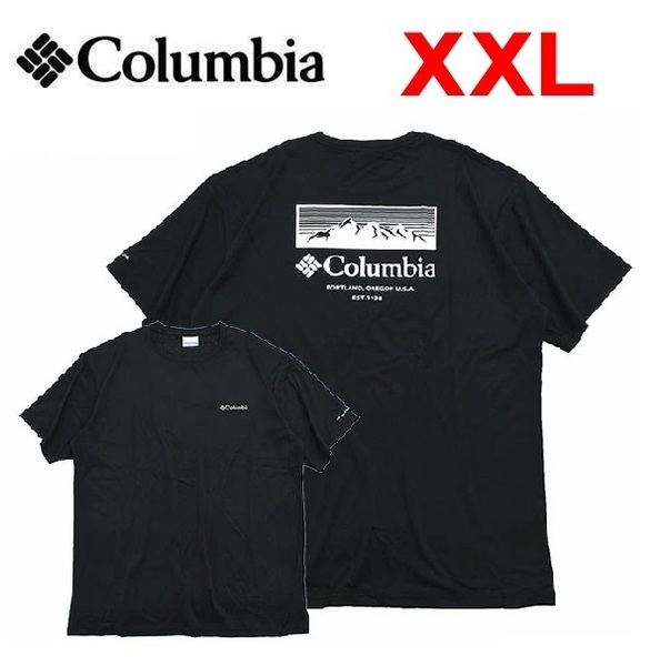 Columbia コロンビア グレイシャルビスタTシャツ ブラック XXL XE3513 メンズ バックプリント 速乾 冷感 アウトドア