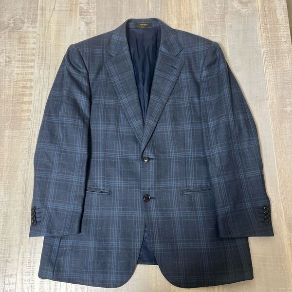 【フランス製生地使用】Savile Row GUY DORMEUIL 2B チェック テーラード ジャケット サヴィルロウ ガイ ドーメル サビルロウ サイズAB4