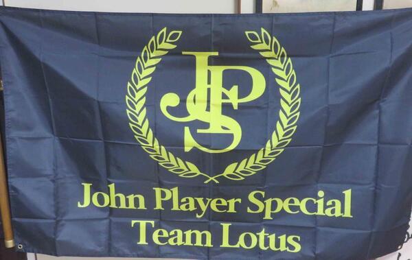 『特大9』黒黄JPS■車魂John Player Special ジョン プレイヤー スペシャル グランプリ フォーミュラ F1 チーム・ロータス フラッグ 旗