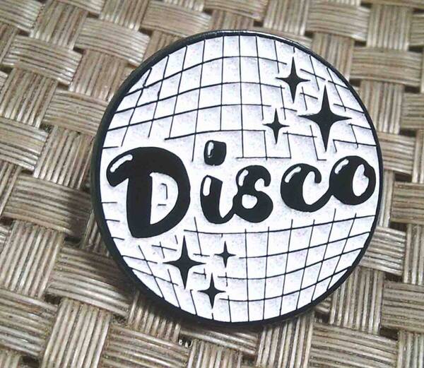 《白輝球D踊熱》新品アメリカ ミラーボール DISCO ディスコ クラブ 大好き US USA■激渋ピンバッジ ■おしゃれ ファッション MUSIC
