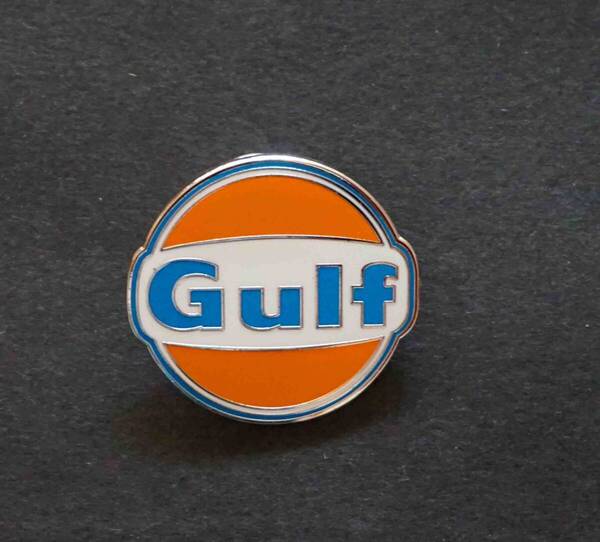 《橙青GF定番》新品『Gulf ガルフ石油 』■ロゴマーク ■ピンバッジ バッチ■pin collection■おしゃれ ファッション■自動スア バイク