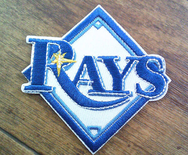 《青白RYグランド》 BL青白(四角)◆新品 MLB タンパベイ・レイズ Tampa Bay Rays 野球 ベースボール 刺繍ワッペン◎メジャーリーグ◆