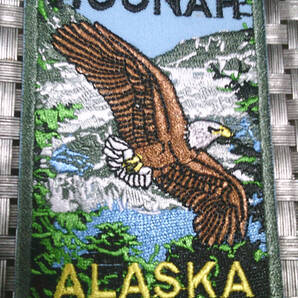 《大自然HN白頭鷲》▽新品◆ALASKA HOONAH 白頭鷲 大自然 アメリカ アラスカ■豪華刺繍☆ ワッペン◆登山 山菜/ハンティング /アウトドア