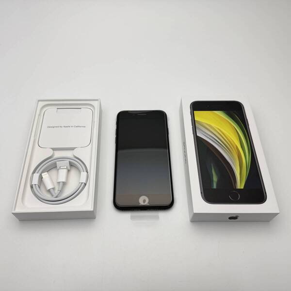② 新品未使用 SIMフリー Apple iPhone SE 第二世代 au iPhoneSE2 64GB ブラック MHGP3J/A シムフリー アイフォンエスイー バッテリー100%