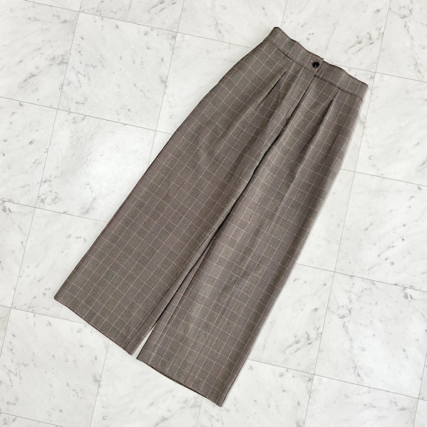 美品 PLST プラステ ワイドパンツ ベージュ 黒 赤 M 539