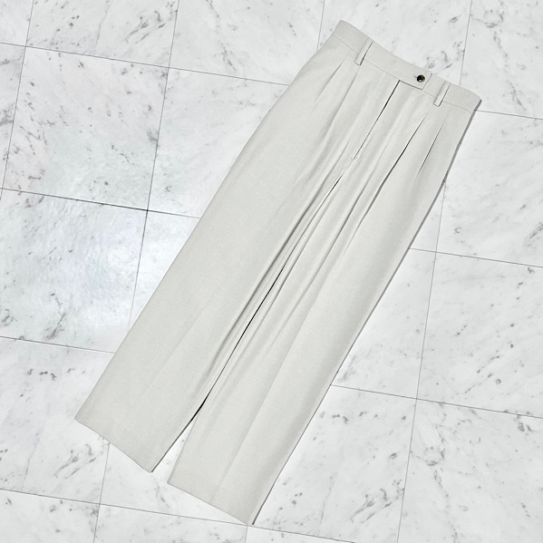 PLST プラステ パンツ 麻 リネン ストレッチ ベージュ S 555
