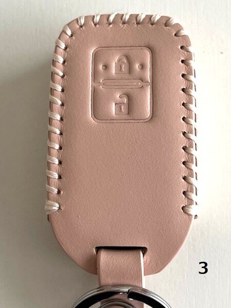 牛革ジャストフィット ワゴンR スマートキーケース ハスラー Pベージュ色 2