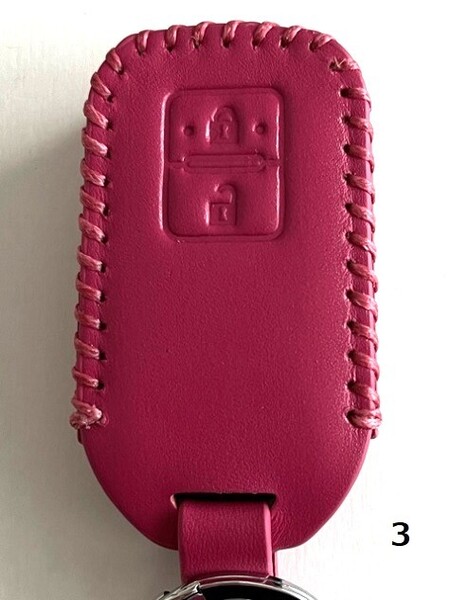 牛革ジャストフィット ワゴンR スマートキーケース ハスラー ローズレッド色 2