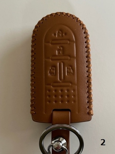 牛革ジャストフィット ウェイク スマートキーケース キャンバス ブラウン色 2