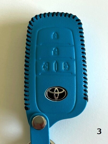 牛革ジャストフィット 新型 ヴォクシー スマートキーケース ターコイズブルー色3
